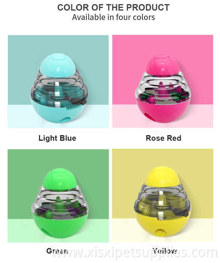 Factory Wholesale Multicolor Pet Dog Tumbler Ball Toy Interactive Dog Food Dispenser Treat Toy